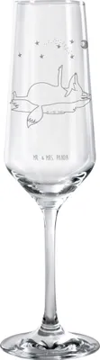 Produktbild von Mr. & Mrs. Panda Glas Fuchs Sterne - Transparent - Geschenk, Spruch Positiv, Champagnerglas, Sektglas, Entspannt, Mond, graviert, Sektflöte, Sternengucker, Trinkglas