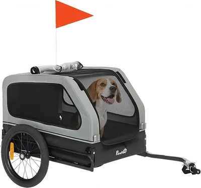 Imagen del producto de Remolque para perros, plegable, hasta 20 kg, 138 x 69 x 70 cm, color gris