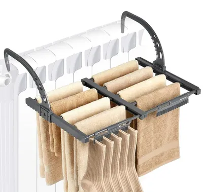 Immagine prodotto di Stendibiancheria estensibile in metallo per termosifone, grigio