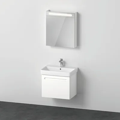 Produktbild von DURAVIT Badmöbel-Set No.1 BxHxT 65 x 200 x 45 cm Frontfarbe weiß mit Waschtisch weiß und Waschtischunterschrank Spiegels