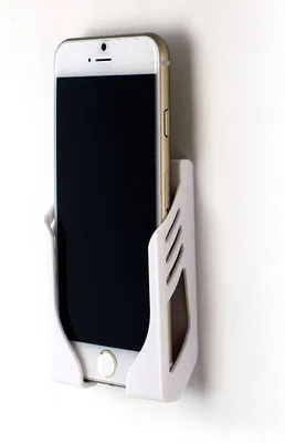 Produktbild von Schadefreie Wandhalterung für iPhone, weiß, mit 3M-Klebestreifen