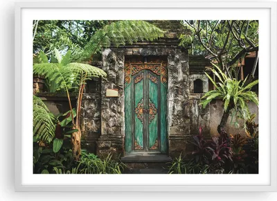 Produktbild von Gerahmtes Poster - Weißer Rahmen - Tor Tür Grün - 70x50 cm - Wand Bild - Wanddeko - Wandbilder - Kunstposter - Wandposter - Bilderrahmen - Bilder - Kunstdruck - Wanddekoration - P2WAA70x50-5078