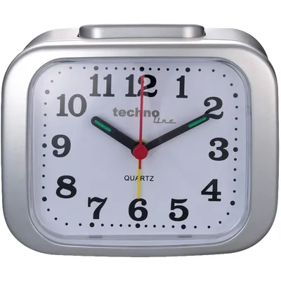 Obrázek produktu pro Technoline Model XL silber Quarz Wecker Silber Alarmzeiten 1