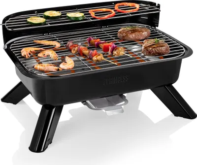 Produktbild von Princess 112252 Hybrid-Grill, 2000 W, Grill, Elektrisch + Holzkohle, 200 °C, 8 Person(en), 440 x 285 mm