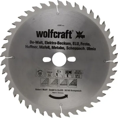 Produktbild von wolfcraft 1 Tisch-Kreissägebl. HM, 42 Zähne ø250mm