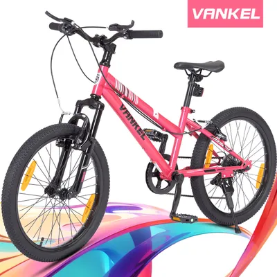 Produktbild von VANKEL Kinder Mountainbike 20 Zoll – 6-Gang, Federung, ergonomischer Sattel, Neu, Rosa