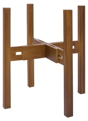 Image de Support en bois décoratif pour plantes d'angle