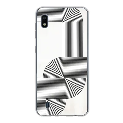Produktbild von MuchoWow® Handyhülle Schutzhülle Hülle für Samsung Galaxy A10 Kunst - Schwarz - Weiß - Linie Silikon Softcase Handy Hülle - Schutzhülle