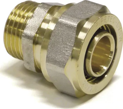 A close-up studio shot of a plumbing fitting.