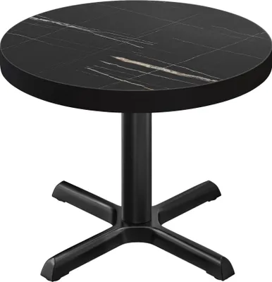 Produktbild von BSM | Bistro Tisch | Ø 70 x 77 cm | Schwarzer Rand | Rund | Schwarz Marmor / Schwarz | Bistrotisch Gastro Tisch