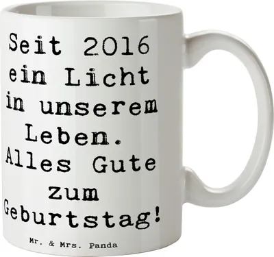Produktbild von Mr. & Mrs. Panda Tasse Spruch 2016 Geburtstag - Weiß - Geschenk, Geburtstagsgeschenk, liebevoller, Happy Birthday, Kaffeebecher, besonderes Jahr feiern, Teetasse, schöne