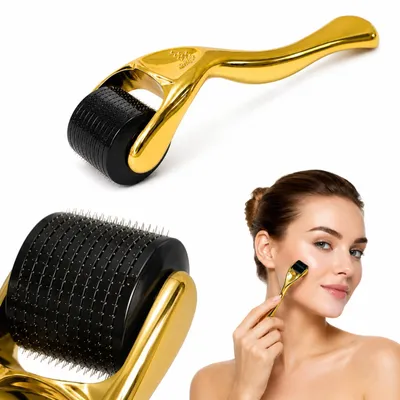 Obrázok produktu pre Derma roller 540 jehel 0,2 mm titanový zlatý, Obrázok generovaný UI