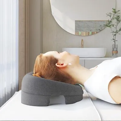 Productafbeelding van Gezichtskussen, 27,9 x 6 x 13 cm, comfortabel neksteunkussen voor massagebed, tafel, spa, schouder, thuiswerkplek en reizen, ademend gezichtskussen