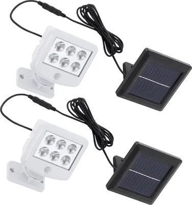 Produktbild von 2er Set LED Solarleuchte, weiß, beweglicher Spot, Bewegungsmelder