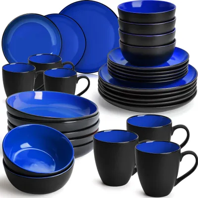 Produktbild von MIAMIO - Tafelservice 30 tlg Geschirrset 6 Personen Kombiservice Keramik - Blau