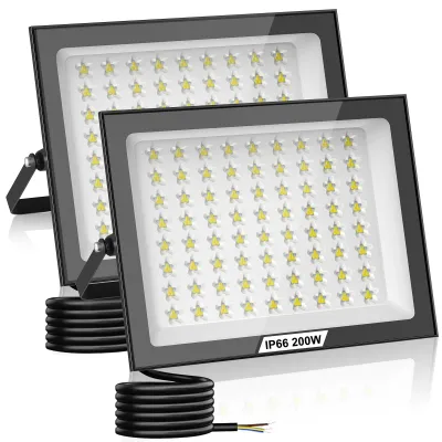 LED-Außenstrahler 200 W, 2 Stück, 20.000 lm, IP66, kaltweiß