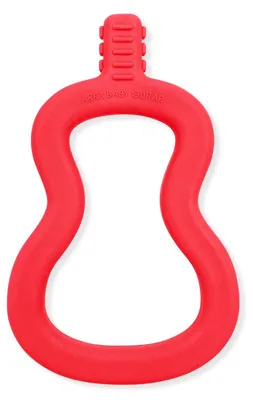 Productafbeelding van ARK Therapeutische babygitaar, rood, zacht, BPA-vrij. Gitaarvormig kauwspelletje voor de vroege mondmotorische ontwikkeling van baby's en peuters, onder begeleiding.