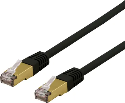 Produktbild von Deltaco SFTP-603SAH, 0,3 m, Cat6a, S/FTP (S-STP), RJ-45, RJ-45, Schwarz