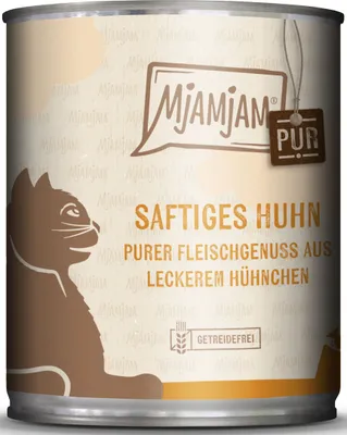 Produktbild von MjAMjAM Purer Fleischgenuss - saftiges Hühnchen pur, Adult, jede Rasse, Huhn, Herz, Leber, 800 g, Getreidefrei