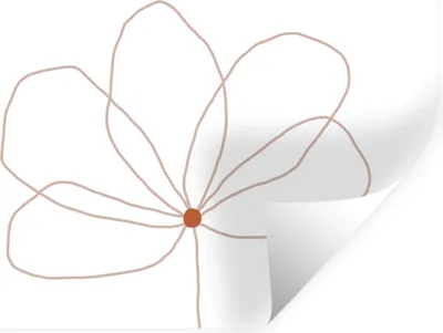 Produktbild von MuchoWow® Wandtattoo Wandsticker Wandaufkleber Blume - Strichzeichnung - Natur 120x90 cm Selbstklebend und Repositionierbar - Aufkleber