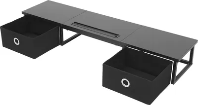 Produktbild von Monitorständer - Schreibtischständer mit Schublade - 100×24×14,4 cm - Monitorerhöhung - Für 25–51 cm Laptop/Monitor - Schwarz
