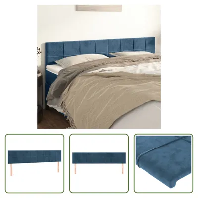 Produktbild von The Living Store Kopfteile 2 Stk. Dunkelblau 90x5x78/88 cm Samt