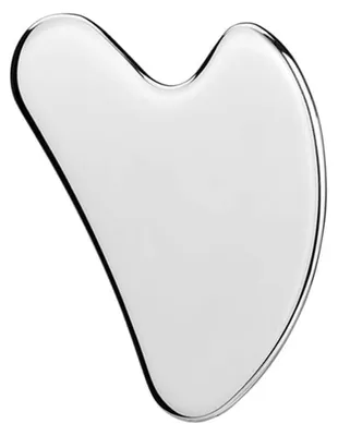 Produktbild von Gua-Sha-Stein aus Edelstahl zur Gesichtsbehandlung – Silber