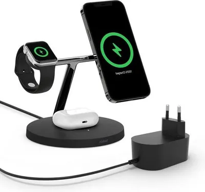Obrázek produktu pro Bezdrátová nabíječka 3 v 1 pro iPhone a zařízení Apple, 15 W, černá, funkce rychlého nabíjení