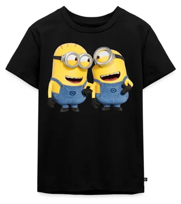 Produktbild von Spreadshirt Minions Despicable Me Phil Und Stuart Kinder Premium T-Shirt, 122/128 (6 Jahre), Schwarz