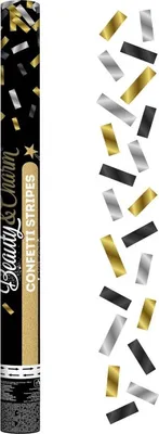 Produktbild von Konfetti-Schuss 60x5 Gold/Silber/Schwarz Go