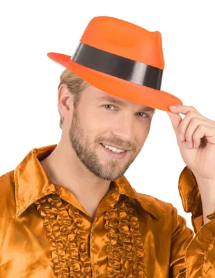 Obrázok produktu pre Párty klobúk neónovo oranžový pre dospelých