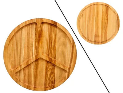 Produktbild von Holzservierplatte aus Ahorn Ø 35 cm, 2 in 1