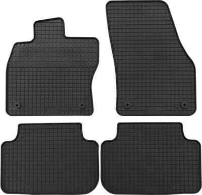 Zdjęcie produktu dla do VW Golf Sportsvan od 05/2014 Dopasowane dywaniki gumowe PETEX 4-częściowe czarne dywaniki na każdą pogodę Gumowe dywaniki podłogowe