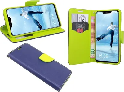 Immagine prodotto di Huawei P Smart Plus custodia del telefono cellulare tasca flip case smartphone custodia protettiva blu
