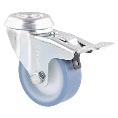 Produktbild von WAGNER ultrawendige 360° - Lenkrolle, ultrasoft, Rückenloch, Bremse, für TENO System, Ø 50 mm, Tragkraft 50 kg - 23355001