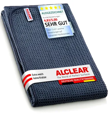 Zdjęcie produktu dla Alclear 820901M Ultra ściereczka z mikrofibry susząca miracle maxi - idealna do samochodu i motocykla - 80 x 55 cm, antracytowa