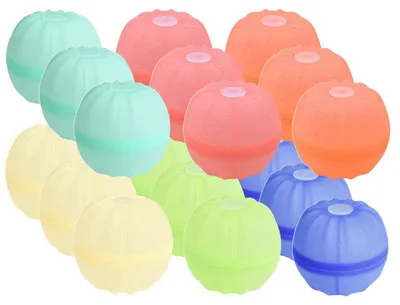 Produktbild von Wiederverwendbare Wasserballons 18 Stück, Eine Sekunde Schnellfüller Wasserbomben Bomben Set für Garten & Strand, Sicher & Umweltfreundlich