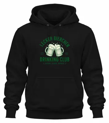 Imagen del producto de Club de amantes de la cerveza "Lecker Bierchen", sudadera con capucha, color negro, talla S