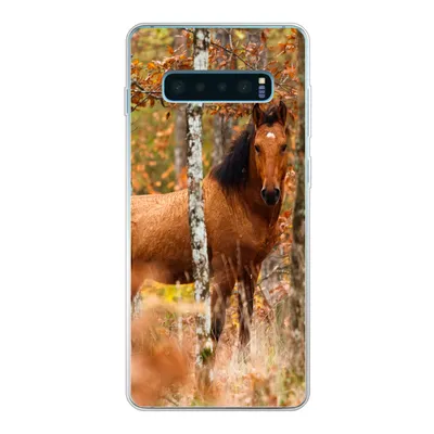 Produktbild von MuchoWow® Handyhülle Schutzhülle Hülle für Samsung Galaxy S10 Lite Pferd - Wald - Braun Silikon Softcase Handy Hülle - Schutz