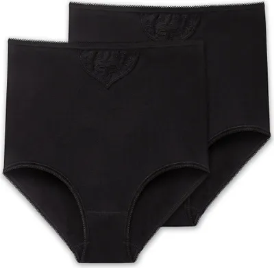 Produktbild von SCHIESSER Damen Maxi-Slips, 2er Pack - "Baumwolle Essentials", Maxi Pants, Baumwolle Schwarz 2XL