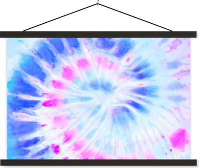 Produktbild von MuchoWow® Textilposter Sommer - Krawattenfärbung - Weiß 90x60 cm mit schwarzem Rahmen - Aufhängungssatz