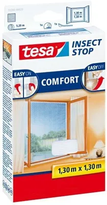 Image de Moustiquaire tesam Insect Stop pour fenêtres, 1,30 x 1,30 m, blanche, paquet de 8 pièces