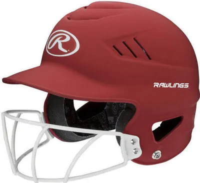 Obrázek produktu pro Rawlings RCFHLFG Coolflo Matte Highlighter Softballová pálkařská helma s maskou | Barva pro dospělé Scarlet