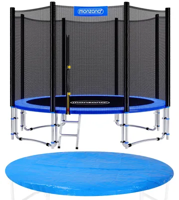 Immagine prodotto di MONZANA® Trampolino Ø 244/305/366/426cm Set Completo Tappeto Elastico Rete Sicurezza Scala Copertura Pioggia Trampolini