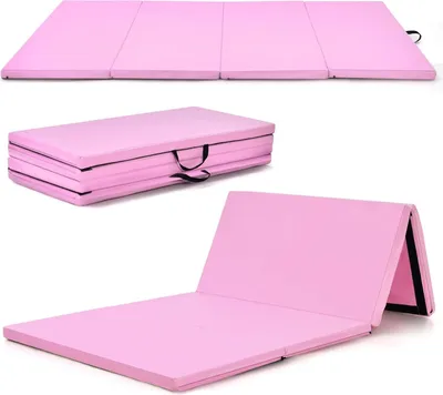 Produktbild von GOPLUS faltbare Sportmatte 240 cm x 116 cm x 5 cm, Yogamatte mit Tragegriffen, Klettverschlüssen, Fitnessmatte für Dehnen, Aerobic, Core-Training