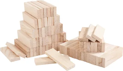 Produktbild von VBS Bastelklötzchen "Mini", 78 Stück, 22 x 8 x 80 mm Eschenholz