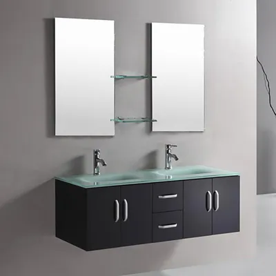 Image de Ice – Meuble de Salle de Bain noir 151 cm Lavabo inclus