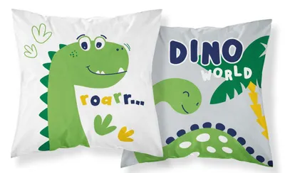 Obrázok produktu pre DETEXPOL Obliečka na vankúšik Little Dino green Bavlna, 40/40 cm