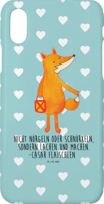 Produktbild von Mr. & Mrs. Panda Iphone 10 Handyhülle Fuchs Laterne - Türkis Pastell - Geschenk, Hülle, Optimistisch, Sankt Martin, Positiv, Handy, X, Cover, Gute Laune