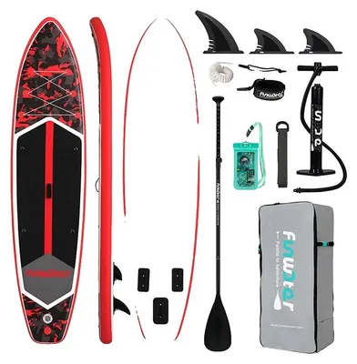 Obrázok produktu pre Sada na stand-up paddleboarding, kompletná s príslušenstvom, stabilná konštrukcia, červená